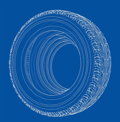 Car tires concept. Vector rendering of 3d