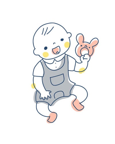 宝宝在玩拨浪鼓