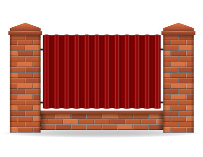 砖栅栏矢量图