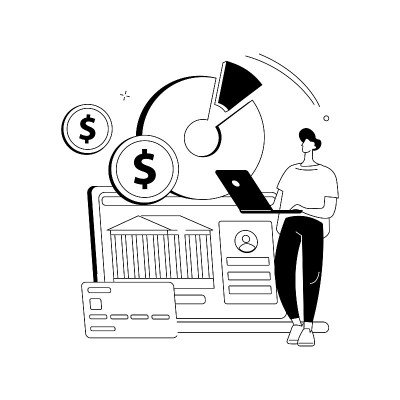 支付欠款的抽象概念矢量插图。