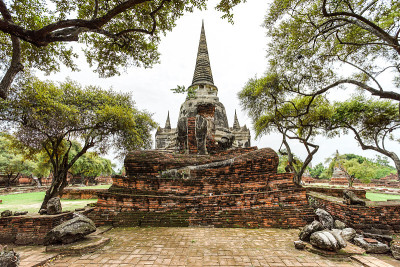 Wat Phrasisanpetch在大城府，泰国。