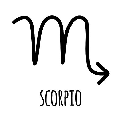矢量手绘涂鸦素描天蝎座星座