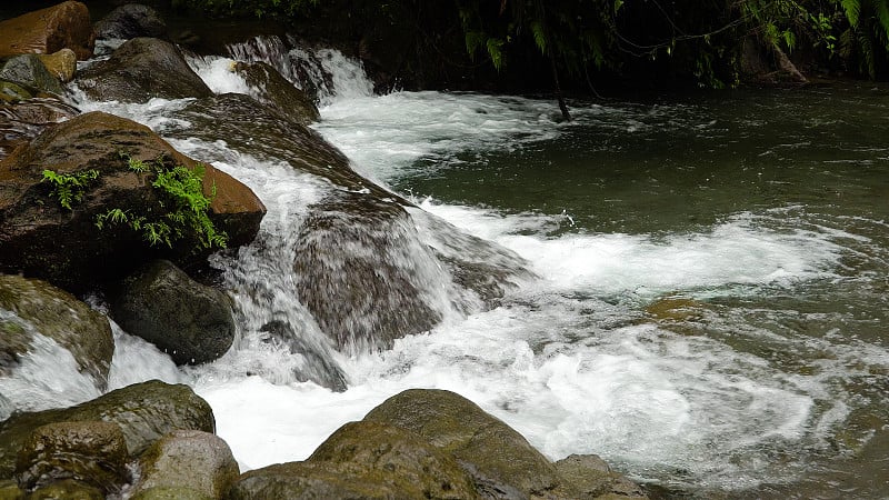 热带雨林的山区河流，菲律宾卡米圭因