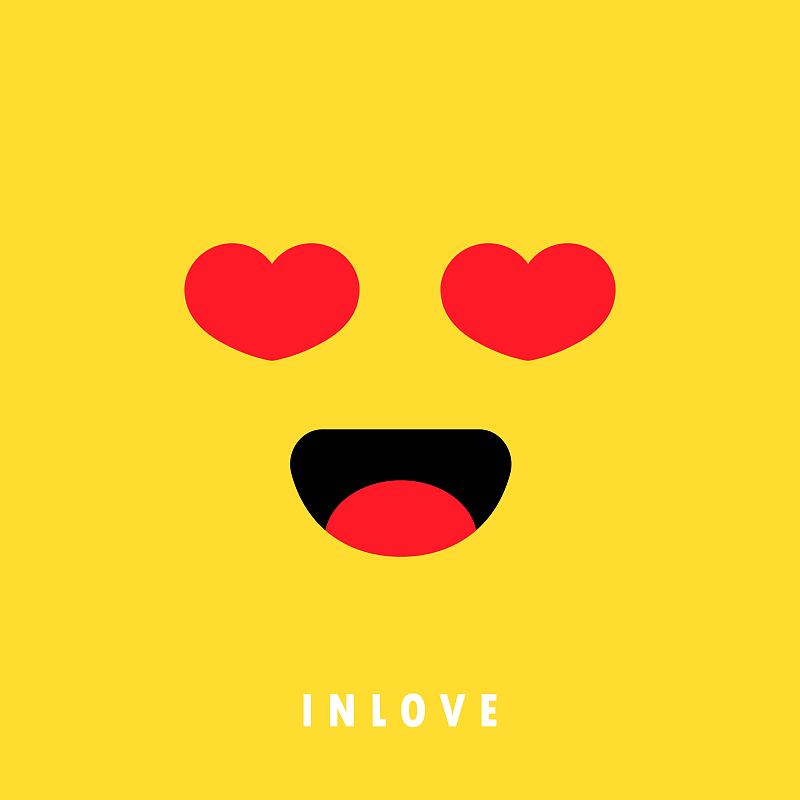 In love emotions emoji banner. Romantic relationsh