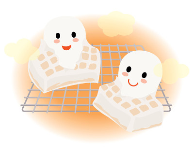两个可爱的年糕的插图。