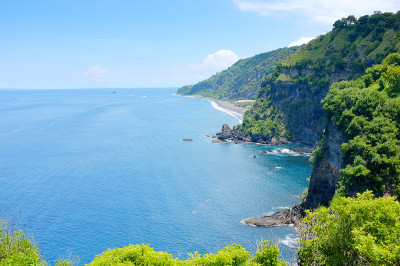 从Asah Hill Karangasem Bali的海滩风景