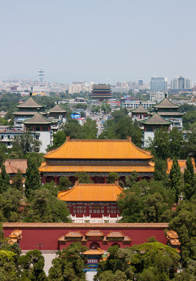 从北京景山公园的观景山往北看
