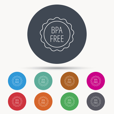 BPA免费图标。双酚a的塑料的迹象。