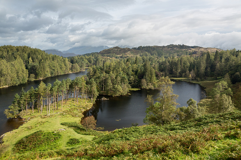 俯瞰Tarn howes在英国湖区