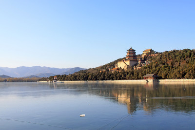 佛香塔，冰湖昆明湖