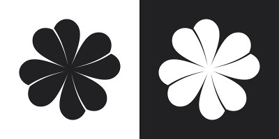 向量四叶草图标。深浅不一的版本