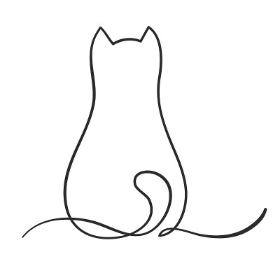 猫轮廓线手绘设计