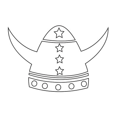 维京头盔图标插图标志设计