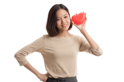 亚洲商业女人与红心
