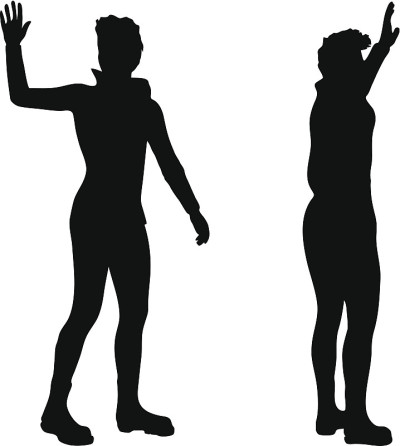白色背景上一个男人的剪影