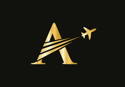 首字母A与航空标志概念