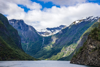 Naeroyfjord在挪威