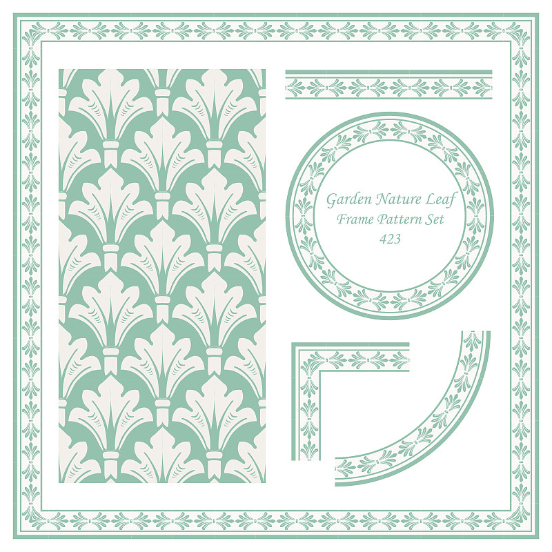 Vintage Border Pattern 423 Garden Nature Leaf