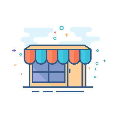 平坦的颜色图标-商店
