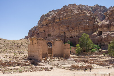 佩特拉约旦。Qasr Al-Bint神庙。