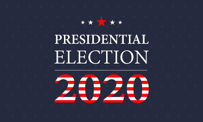 总统选举矢量模板。票2020