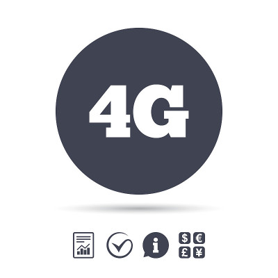 4 g的迹象。移动通讯技术。