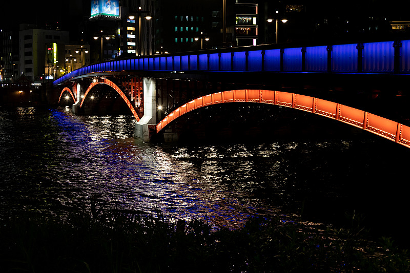 照亮Azumabashi，大东区，东京，日本