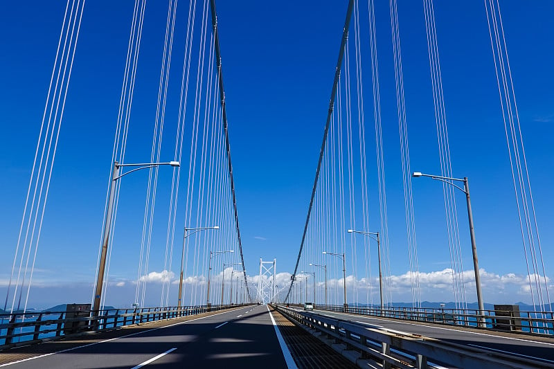 仲夏蓝天下的濑户大桥(Bisan Seto south Bridge)