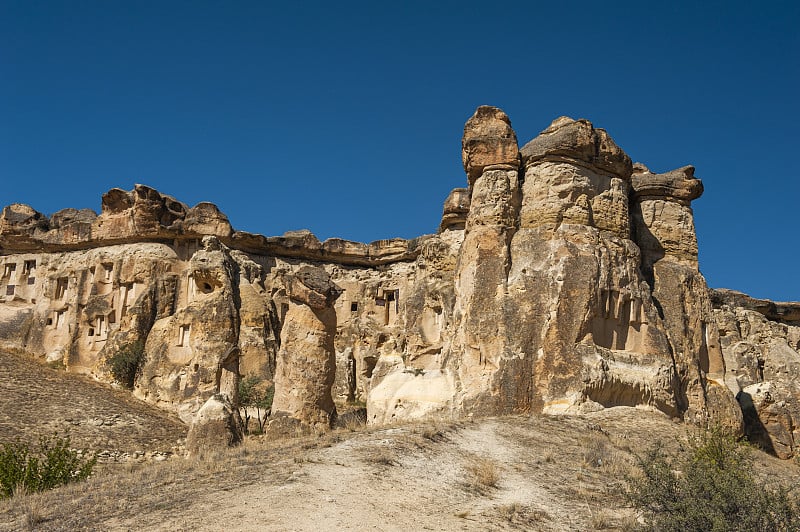 Cavusin castle in Cappadocia in Turkey