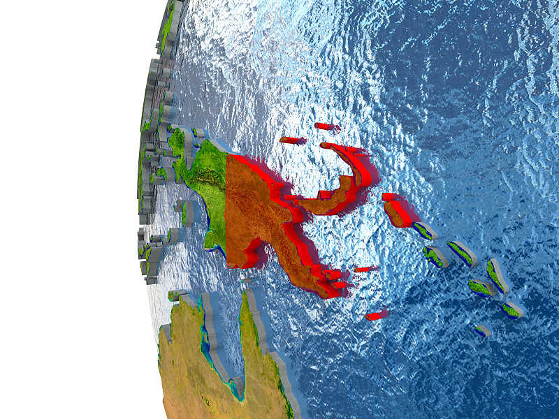 红色的巴布亚新几内亚