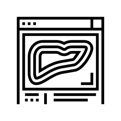 肝脏放射学扫描线图标矢量插图