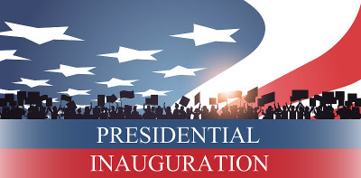 people silhouettes holding placards USA presidenti