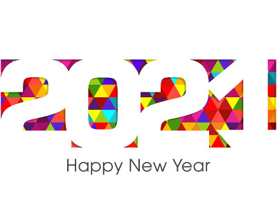 2021年新年快乐文本设计向量。