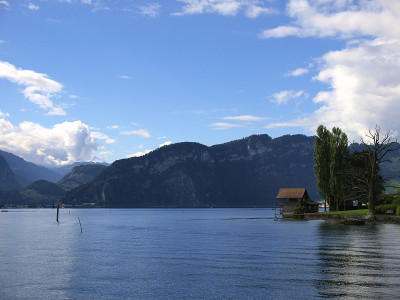 瑞士卢塞恩湖的湖景