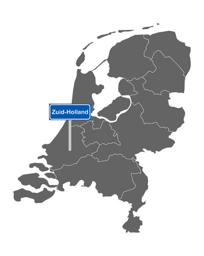 荷兰地图与道路标志zuid -荷兰