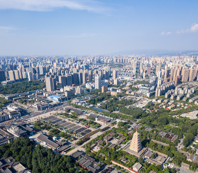 西安城市景观鸟瞰图