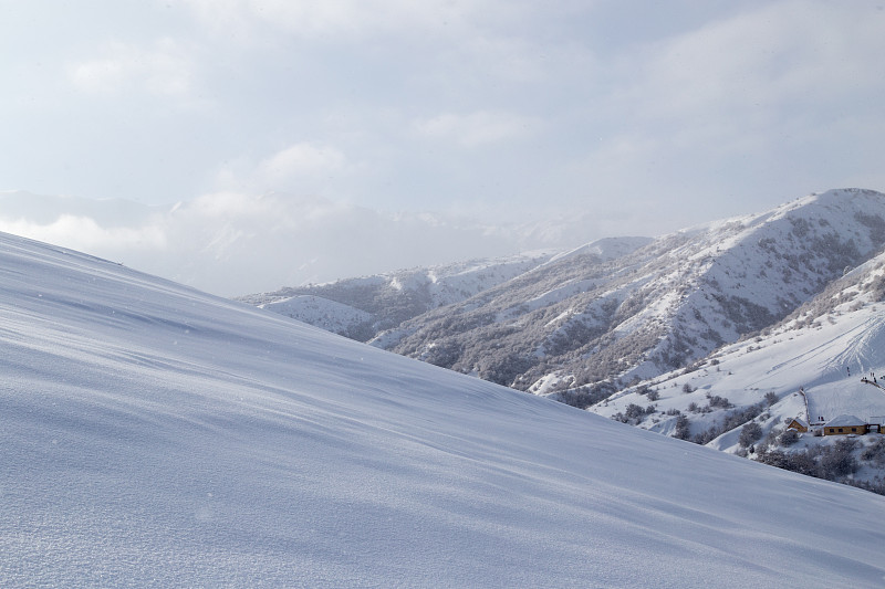 哈萨克斯坦的雪山