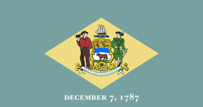 National flag of Delaware. Vector illustration