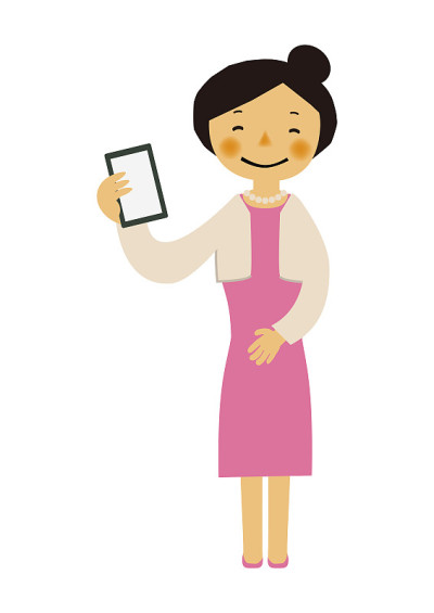 一个穿着正式衣服的女人的插图。