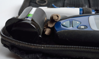 弯刀蜂的巢，也被称为亚洲涂泥黄蜂。glucometer。