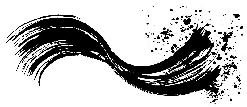 浪花。画笔描边。