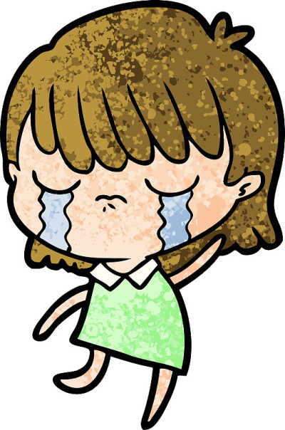卡通的女人哭