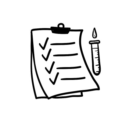 hand drawn clinical analysis result icon, lab bloo