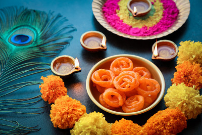 排灯节甜品jalebi Jhangiri Imarti zalabia jndian甜甜品mitha