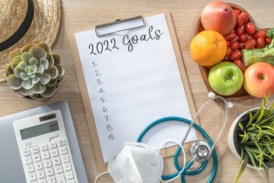 2022年新年目标:新常态生活方式、工作生活平衡、防新冠肺炎口罩、健康胆固醇饮食食品、纸质医疗记事本