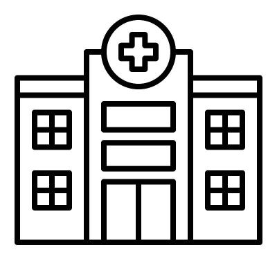医院图标，矢量插图，医疗保健大纲