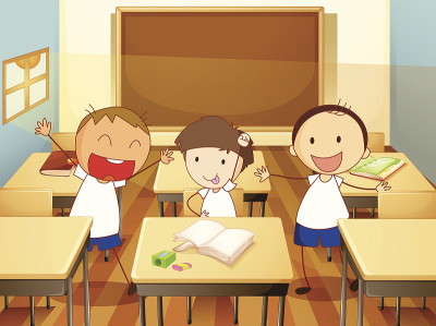 孩子们在教室里