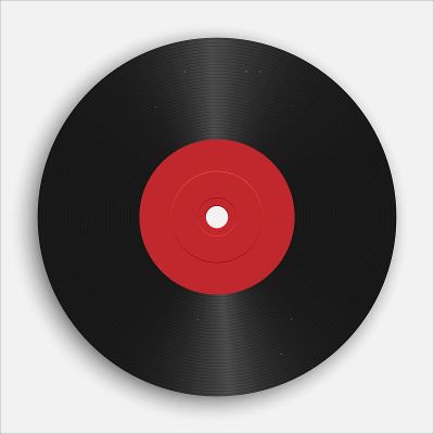 留声机或黑胶唱片。古典塑料唱片