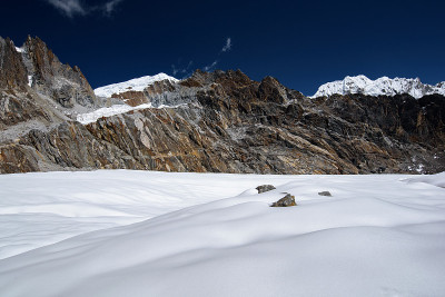 尼泊尔喜马拉雅山上的雪
