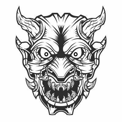Hannya的面具。恶魔的面具。